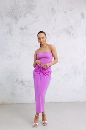 Luneria Pembe Drape Elbise